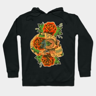 Skull and Roses Tattoo Style Design Hoodie